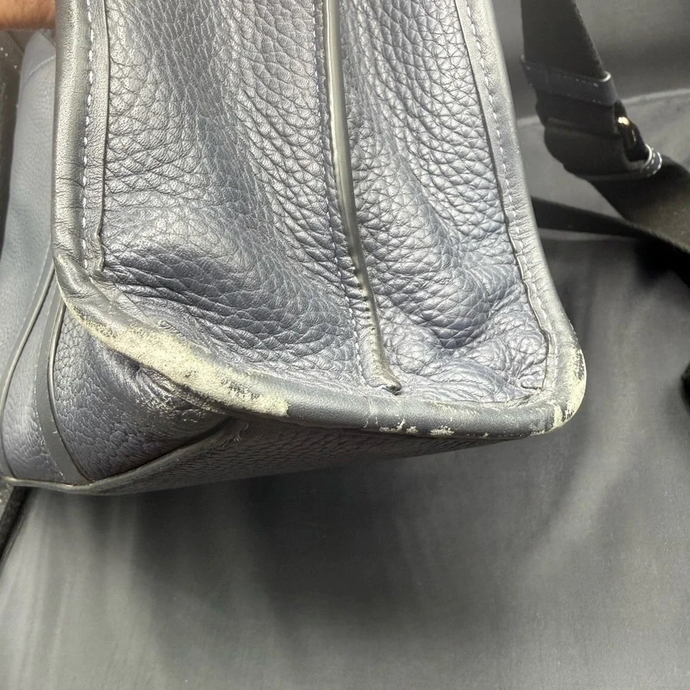 Coach blue leather messenger bag